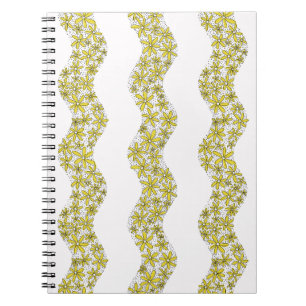 Daisy Chain Wiggly Blume Streifen gelb Notizblock