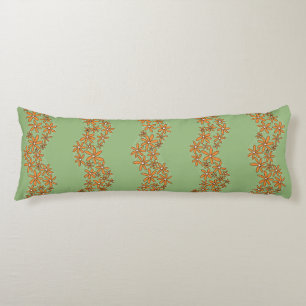 Daisy Chain Wiggly Blume Streifen orange auf grün Seitenschläferkissen