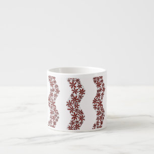 Daisy Chain Wiggly Blume Streifen rot Espressotasse