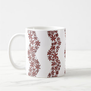 Daisy Chain Wiggly Blume Streifen rot Kaffeetasse