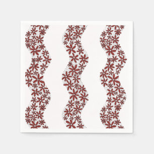 Daisy Chain Wiggly Blume Streifen rot Serviette
