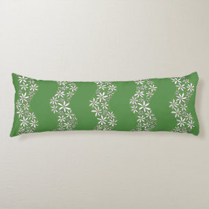 Daisy Chain Wiggly Blume Streifen weiß grün Seitenschläferkissen