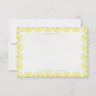 Daisy Chain Yellow Gerbera Note Card Einladung