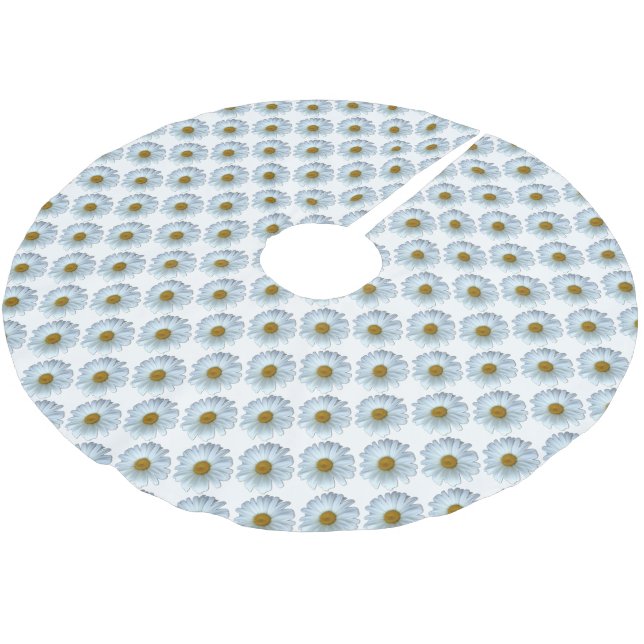 Daisy Christmas Tree Daisy Blume Tree Skirt Polyester Weihnachtsbaumdecke (Schrägansicht)