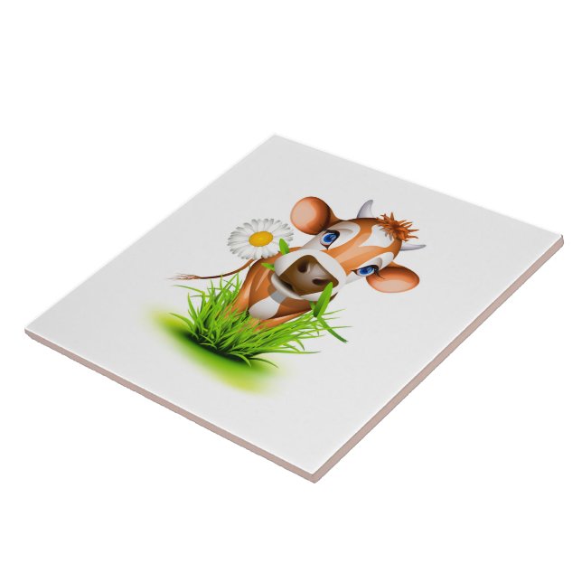 Daisy Cow Tile Fliese (Seite)