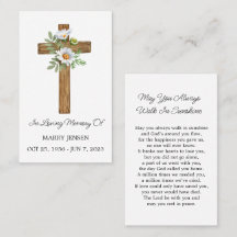 Daisy Cross Gedenk Funeral Gebetskarte