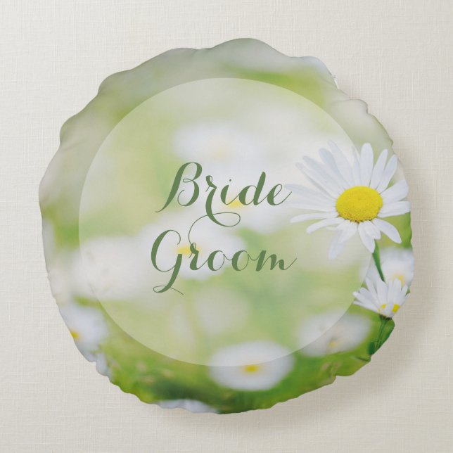 Daisy Daisies Blume Floral Summer Forever Rundes Kissen (Rückseite)