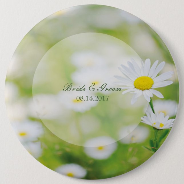 Daisy Daisies Blume Floral Summer Wedding Button (Vorderseite)