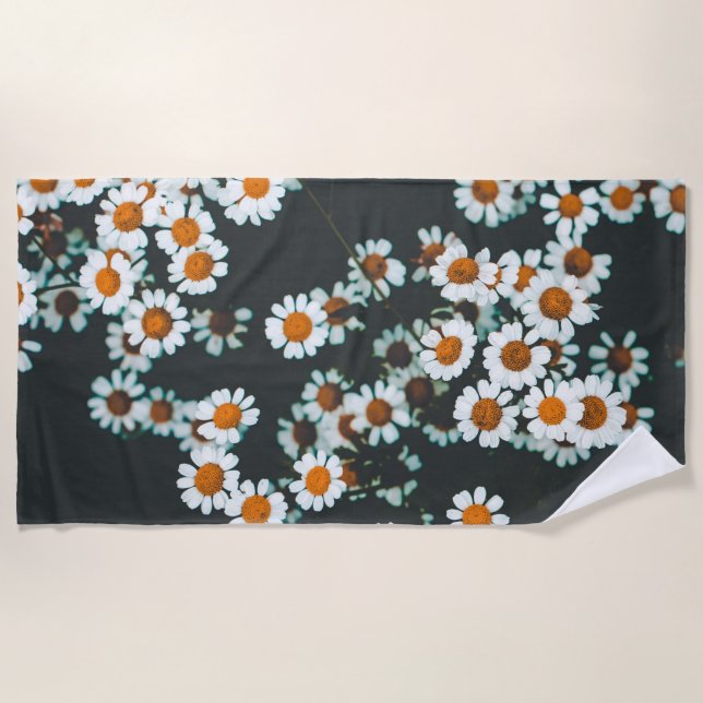 Daisy Daisies Floral Strandtuch (Vorderseite)