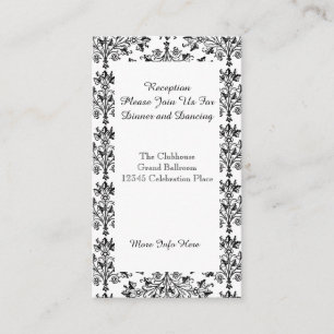 Daisy Damask Black White Carte de réception person