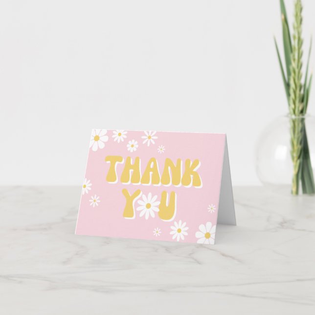 Daisy Danke-Card | Wildblume Vielen Dank Dankeskarte (Vorderseite)