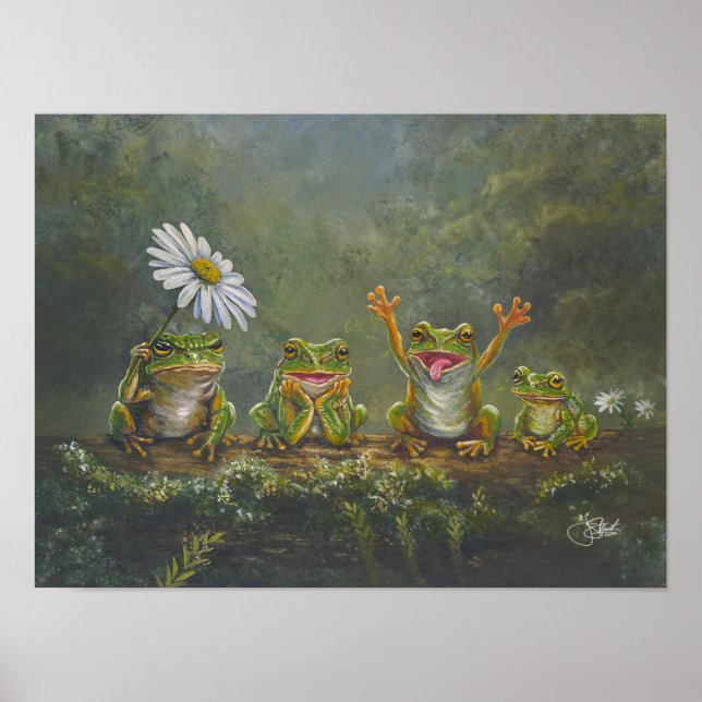 "Daisy Day" handgemalter Druck Poster (Vorne)