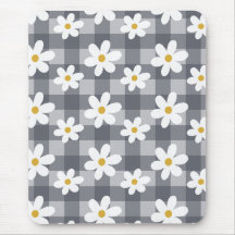Daisy Days Mousepad - Black Gingham