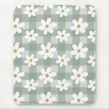 Daisy Days Mousepad - Green Gingham