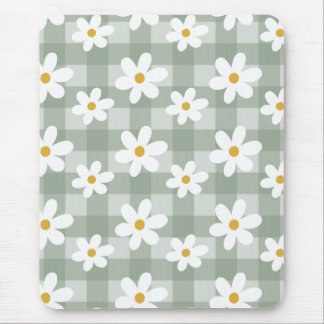 Daisy Days Mousepad - Green Gingham