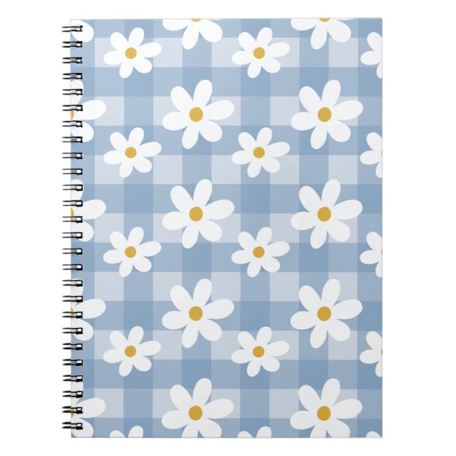 Daisy Days Notebook - Blue Gingham Notizblock (Vorderseite)
