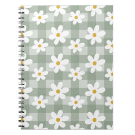 Daisy Days Notebook - Green Gingham Notizblock