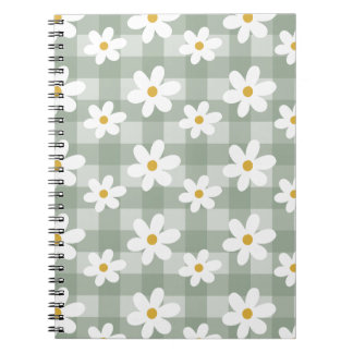 Daisy Days Notebook - Green Gingham Notizblock