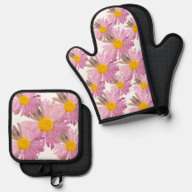 Daisy Delight Oven Mitt & Pot Holder Set Krawatte-