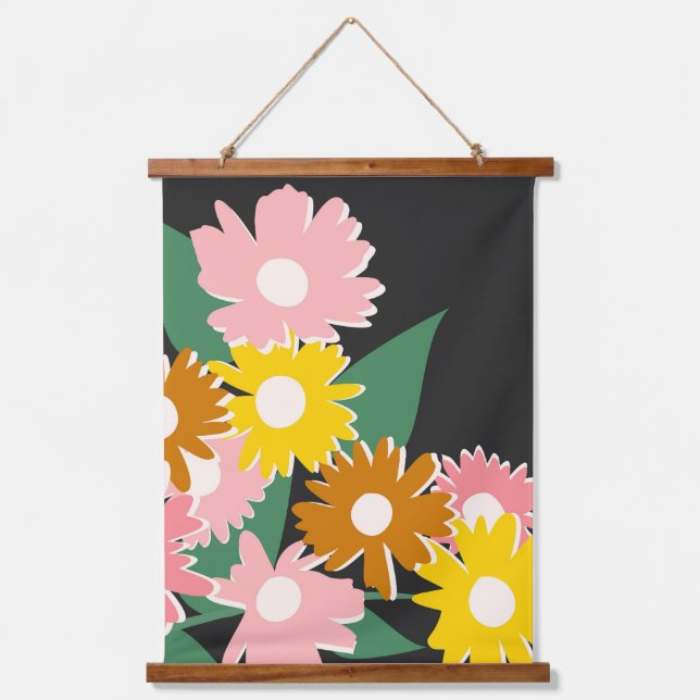 Daisy Delight Wandteppich Mit Holzrahmen (Vorderseite)
