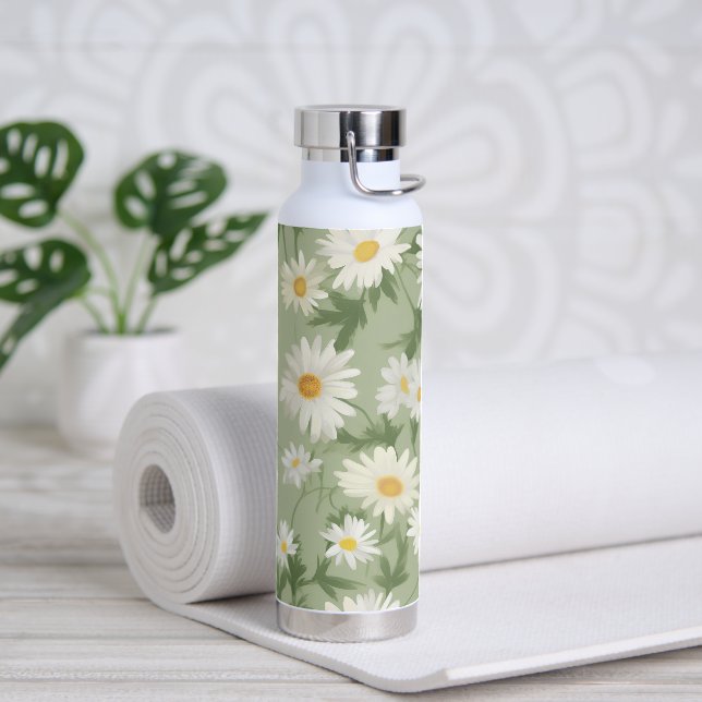 Daisy Design auf Green Trinkflasche (Yoga)