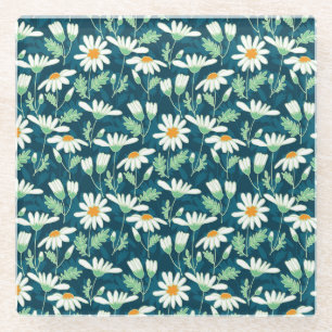 Daisy Ditsy Chamomile Romantische Print Glasuntersetzer