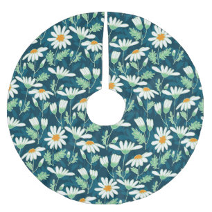 Daisy Ditsy Chamomile Romantische Print Polyester Weihnachtsbaumdecke