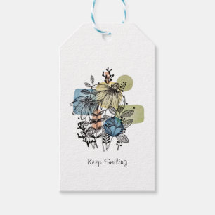 Daisy Doodle in Tinte und Wasserfarbe Geschenkanhänger