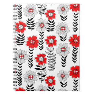 Daisy Doodles in rot und schwarz Notizblock