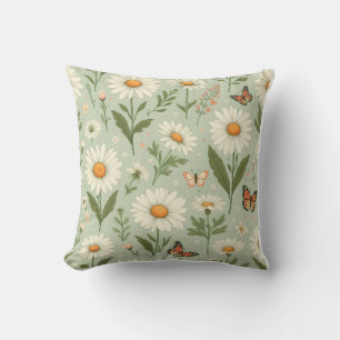Daisy Dreams – Florales und Schmetterlings-Wurfkis Kissen