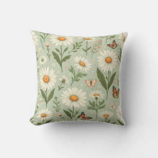 Daisy Dreams – Florales und Schmetterlings-Wurfkis Kissen
