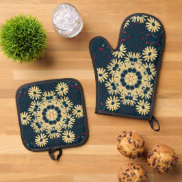Daisy Dreams Mandala Ofenhandschuh & Topflappen-Set