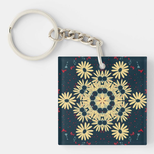 Daisy Dreams Mandala Schlüsselanhänger (Vorderseite)