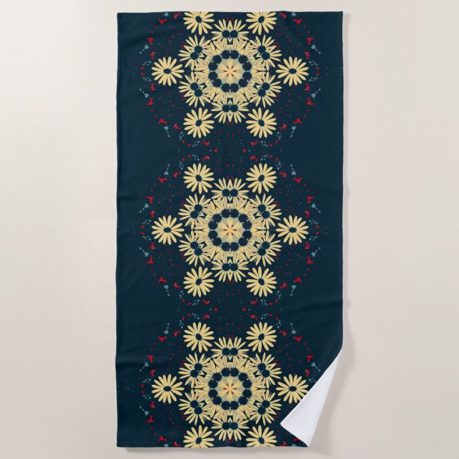 Daisy Dreams Mandala Strandtuch (Vorderseite)