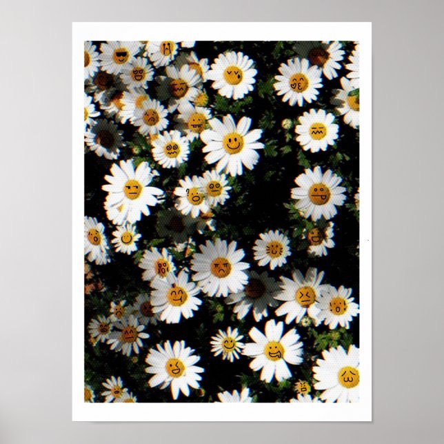 Daisy Emoji Faces Poster (Vorne)