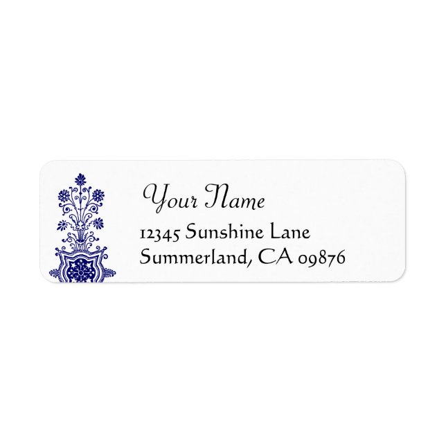 Daisy Etching in Blue Custom Rücksendeadresse (Vorne)