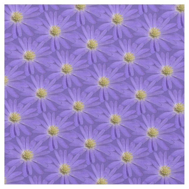 Daisy Fabric Lila Daisy Fabric Cotton oder Poly Stoff (Nahaufnahme)