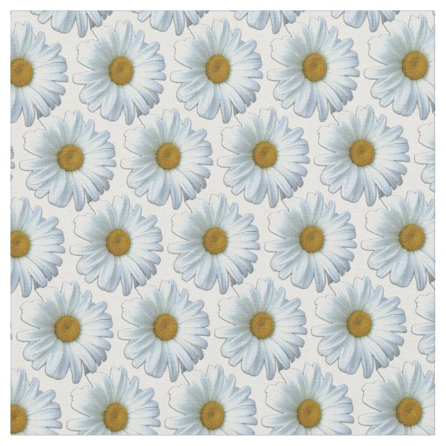 Daisy Fabric Yellow Daisy Stoff Baumwolle oder Pol (Nahaufnahme)