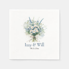 Daisy & Faded Blue Denim Blume kundenspezifisch Serviette