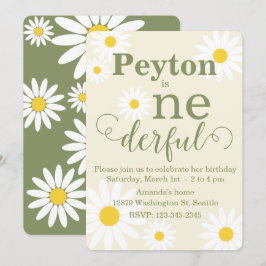 Daisy First Birthday Invitation
