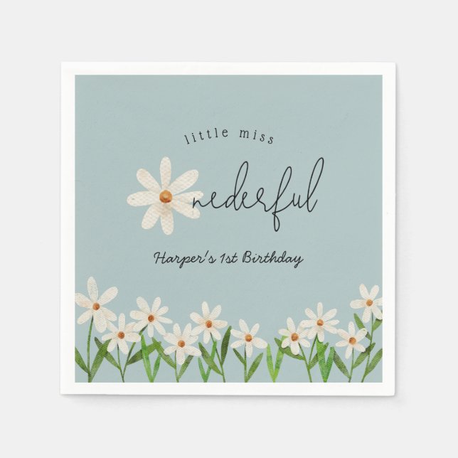 Daisy First Birthday Little Miss Onederful Serviette (Vorderseite)
