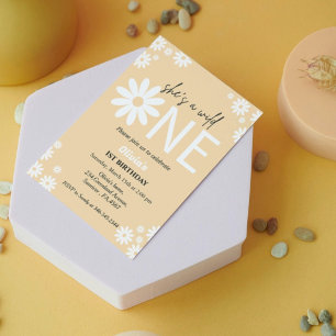 Daisy First birthday party bohemian wild one  Einladung