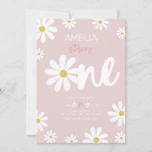 Daisy First Birthday Party Invitations