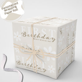 Daisy First Birthday Themed Party Geschenkpapier