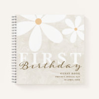 Daisy First Birthday Themed Party Guest Book