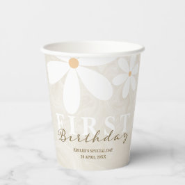 Daisy First Birthday Themed Party Pappbecher