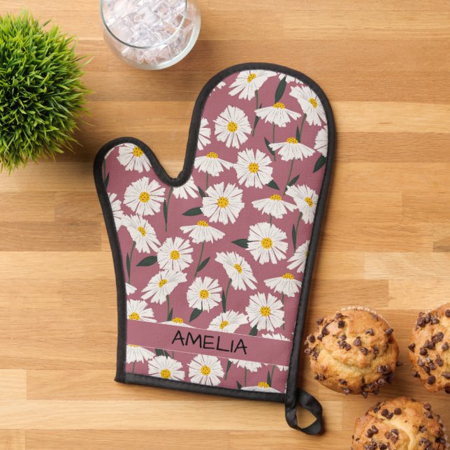 Daisy fleur boho motif floral nom personnalisé (De haut en bas)