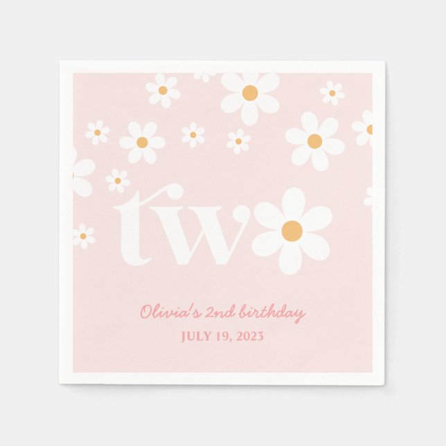 Daisy floral 2. Geburtstag Serviette (Vorderseite)