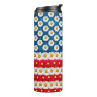 Daisy Floral American Flag USA Desk Table Lamp