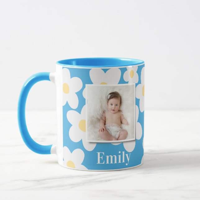 Daisy floral boho Retro Foto gürtelgelb cl Tasse (Links)